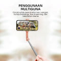 ROBOT Tripod RT-S02 Rotatable 360° Selfie Stick Pink HP Kamera Tongsis Portable 21 cm With Remote Bluetooth - Garansi 1 Tahun. 