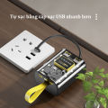(Chính Hãng 2023) Pin sạc dự phòng trong suốt 20000 mah, 3 đầu dây hỗ trợ sạc cực nhanh, Cục pin màn hình tích hợp đèn Led hiển thị % pin nhỏ gọn, tương thích các dòng máy, powerbank. 