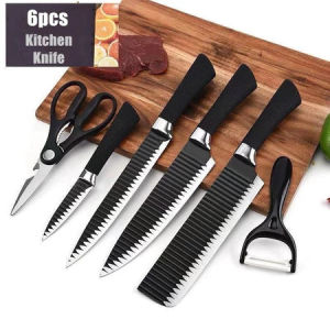 6 Pcs Japanese Knife Stainless Non-Stick Multifunction Kitchen Knife Set