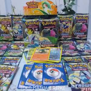 1 Pack Isi 50 Lembar Mainan Kartu Pokemon Booster TCG Langka / Trading Card Game Pokemon Terbaru