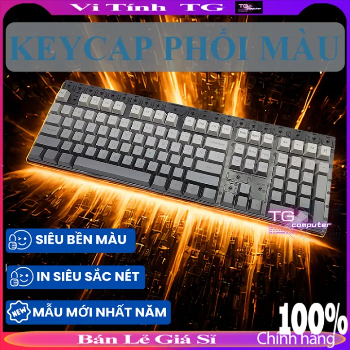 Tặng đồ tháo keycap – Bộ keycap phối màu gradient đẹp tinh tế, đơn giản ...
