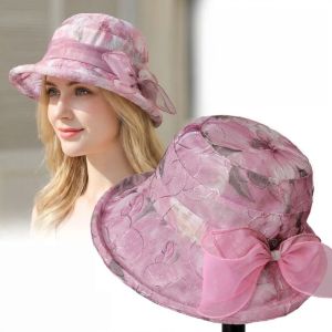CANICECA Bow Design Womens Sun Hat UV Protection Wide Brim Fishermans Hat Fashion Breathable Beach Hat Summer Outdoor
