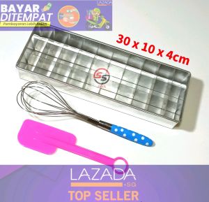 Loyang sekat brownis 30 x 10 x 4cm | Loyang Fudgy Brownis sinny crust Gratis pengocok telur