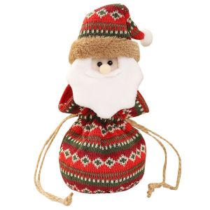 NCNC(OKDEALS01) Snowman Santa Storage Christmas  Eve Favors Drawstring Packaging Xmas Gift Bags Party  Supplies Candy Bag Christmas  Decorations