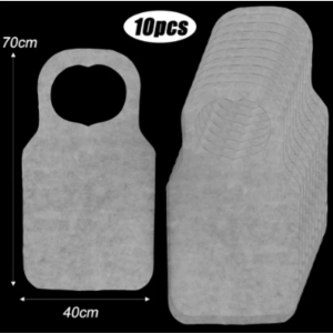 10pcs/pack Disposable Non-Woven Apron Waterproof and Oil-Proof Adult Size Extra Thick Cooking Bib Apron