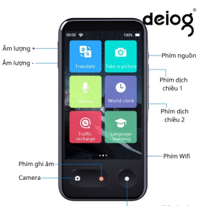 Máy phiên dịch AI thông minh T7 sim 4g giao tiếp đa ngôn ngữ các tính năng AI tiện ích.