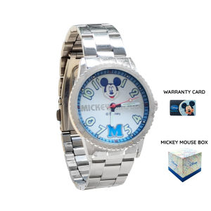 Disney Mickey Mouse Quartz Analog Japanese Movement with Stainless Steel Band Watch MSFR366(MB)