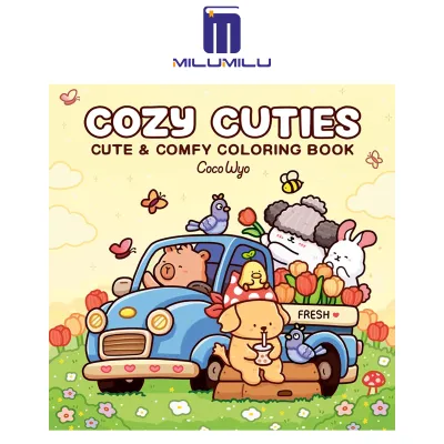 Cozy Cuties: สมุดภาพระบายสีสำหรับผู้ใหญ่และเด็ก (สบายช่องว่างระบายสี) ปกอ่อนโดยหนังสือภาษาอังกฤษดั้งเดิม Coco Wyo