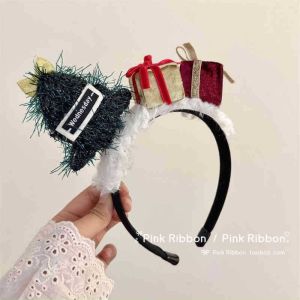 GROCERIY Plush Texture Christmas Headband Vibrant Colors Cute Antlers Reindeer Hairband Cute Kids Hairband Santa Element Xmas Hair Hoop Kids Girls