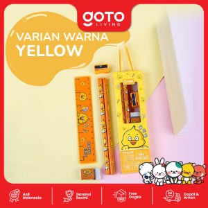 Goto Weisen Set Paket Alat Tulis Penghapus Serutan Pensil Penggaris