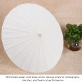 [Wondering] Kids Paper Parasol Bamboo And Paper Umbrella Chinese Style Elegant White DIY Paper Umbrellas For Decoration. 