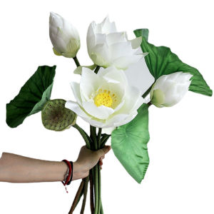 Simulation Lotus Pu Artificial Flower Lotus Leaf Lotus Pod Living Room Floral Arrangement Buddha Hall Offering Buddha Ornaments