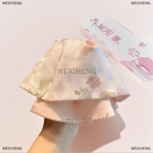 [COD] WEICHENG New Chinese Style Elegant Printed Satin Pearl Ponytail Hair Clip Hair Accessories For Women Headwear