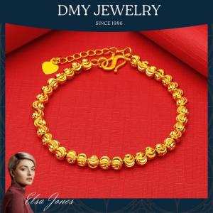 DMY Jewelry Gelang Emas 916 Original Malaysia/Kpop Merch/Watermelon Bead Bracelet for Women/Gelang Tangan Perempuan Viral Murah