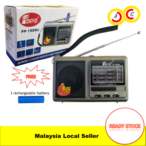 FM Radio Mini Portable Rechargeable/Battery Radio Analog Tuning 6 Bands USB/TF Music Player Radio Batteri Cas Atau Batteri Biasa Untuk Orang Tua Manual Cari Signal