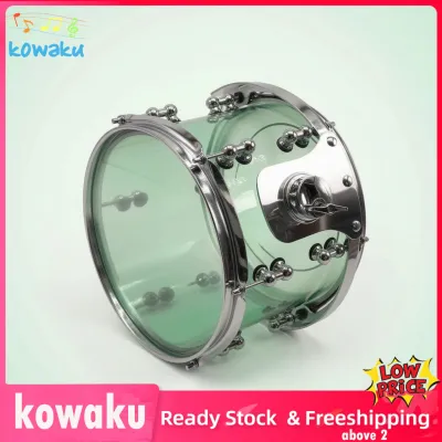 kowaku Green Snare Drum with Throw-off Chrome Acrylic Snare Drum Bright Instrument Resonant for Drummers Practice Rooms