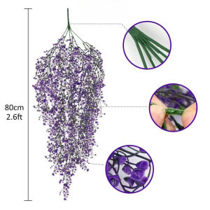 Dizoey 5Pcs Artificial Plant Vine 80CM Large Hanging Plant for Home Garden Balcony Decor DIY Wedding Party Red Purple Fake Plant Ornament