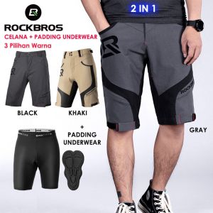ROCKBROS YPK02 2 in 1 Celana Luar Plus Dalam Sepeda Padding Gel Empuk