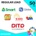 Globe Smart Tm TNT DITO 50 to 1000 Regular Load Globe Load Smart Load Dito Load. 