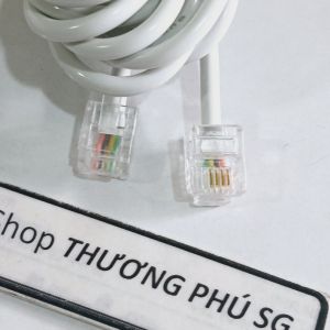 Cáp điện thoại 4 tim bấm đầu dài 1m / 3m / 5m / 10m (Đầu bấm sẳn RJ11 Cáp 4 tim 4 line RJ11 6P4C)