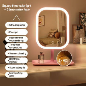 Brightness Desktop Vanity Mirror 3 Color Dimmable Light LED Makeup Mirror