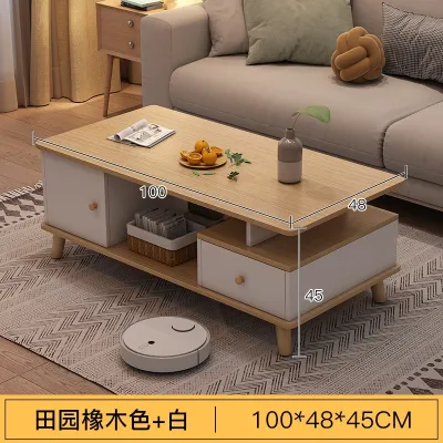 Furniture 🛋️【JYJU】Meja Ruang Tamu Living Room Table Simple and Modern Nordic Solid Wood Coffee and Tea Table 茶几