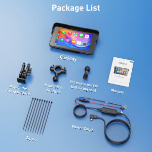 ESSGOO Motorcycle Display with CarPlay/Android Auto 5 inch Screen Supports Phone Connectivity Bluetooth Headset/Helmet Audio