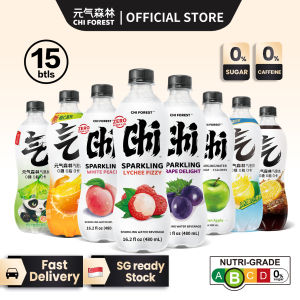 Chi Forest  元气森林 Zero Sugar Free Soda Sparkling Water Drinks 480ml×15 bottles [Genki Forest]