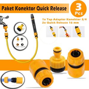 SOPO NGIRO Isi 3 Paket Soket Female Konektor Connector Selang 16 Mm Quick Release 16 mm 1/2" 5/8" Konekktor Kran Quick Connect - Tap Adapter Kran Komplit
