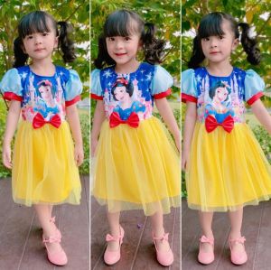 2-8 ขวบเดรสสโนไวท์ สกรีนเสื้อหน้าหลัง เสื้อผ้าเด็กผู้หญิง เสื้อผ้าเด็กผญ ชุดกระโปรงเด็ก เดรสเด็กผู้หญิง ชูดเด็กผู้หญิง ชูดสโนไวท์ 239