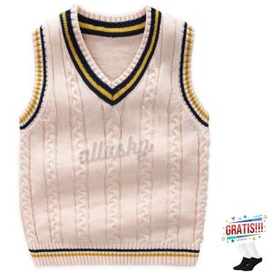 Rompi Rajut Knit Korea Style untuk Anak Laki-laki Aksesoris Pria Gaya Modern