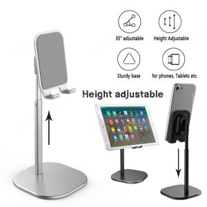 Universal Adjustable Desktop Telescopic Cell Phone Desk Holder Aluminum Tablet Desk Desktop Holder Multi Angle Stand