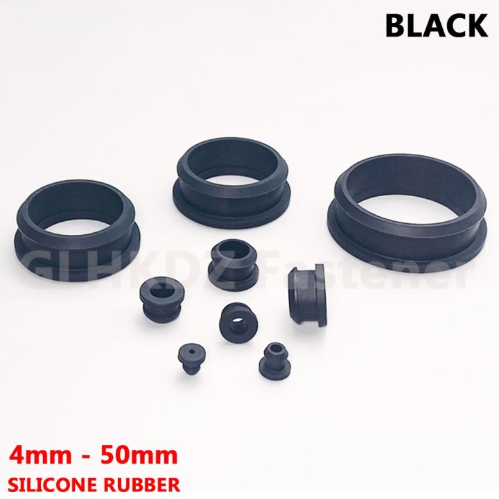 Black Silicone Rubber Grommet Plugs – Snap-On Bushings For 2-30mm Holes