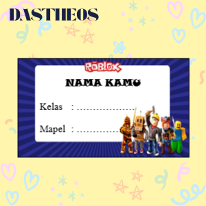 Label Nama Buku Pelajaran Custom Berbagai Karakter isi 20pcs Termurah