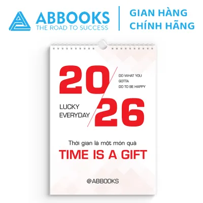 Lịch Treo Tường 2026 - Time Is A Gift - Thời Gian Là 1 Món Quà Chủ Đề Kỳ Lân Cầu Vồng Dễ Thương Kèm Sticker Trang Trí - ABBOOKS
