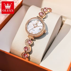OLEVS luxury watch for women waterproof jewelry diamond strap gold watch