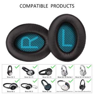 Cushions Ear Pads Kit- Ear Cups Foam Replacement for Bose QuietComfort 15 25 35 QC15 QC25 QC35 SoundTrue SoundLink