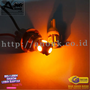SEPASANG.! Lampu Led Senja/Kota / Lampu Sein / Spidometer | Lampu Motor Mobil T10 Jagung 5Mata