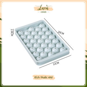 Khay đá bi tròn tủ lạnh 33 viên có nắp đậy.Khuôn làm thạch hoa quả hình bi tròn ngộ nghĩnh