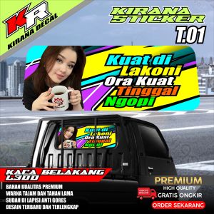Stiker One Way KACA BELAKANG L300 KODE KIRANA T01/02/03