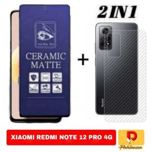 PAKET 2 IN 1 TEMPERED GLASS MATTE CERAMIC ANTI BLUE FOR XIAOMI REDMI 12 2023 / REDMI NOTE 12 4G / REDMI NOTE 12 PRO 4G / REDMI NOTE 12 PRO 5G / REDMI A2 / REDMI A1 MATTE CERAMIC ANTI PECAH