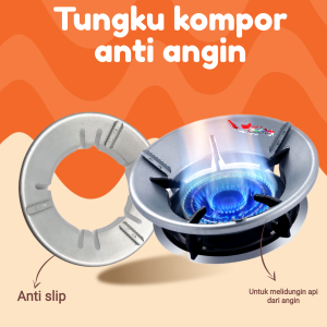 Alas Tatakan Kompor Gas Tungku Kompor anti angin Cover Pelindung Aluminium Model Bulat Windproof Gas Stove Cover Bracket Anti Slip Dudukan Penutup Kompor