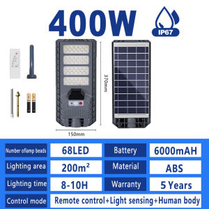 Lampu Jalan 300/400/500/1000 Watt Solar Cell (Tenaga Surya) Waterproof IP66 Super Terang