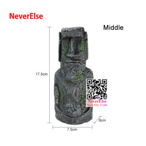 Fishtank Aquarium Decoration Ornaments Easter Island Stone Statue Resin Ornament For Fishtank Aquarium Accessories and Decoration Roman Style Artificial Stone For Home Decor Portrait Sculpture Decoration For Aquarium