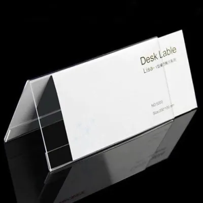 Combo 10-50 cái 5x20cm Kệ mica chức danh bảng tên học sinh menu mica chữ A 2 mặt bảng giá tên sản phẩm SH010