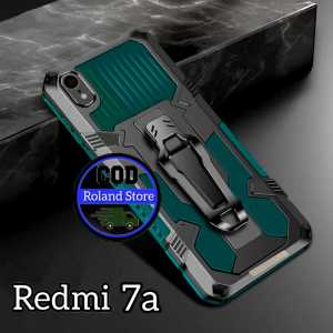 Casing HP untuk Xiaomi Redmi 7A New Hard Case Kick stand Cover Case Armor Belt Clip Icrystal