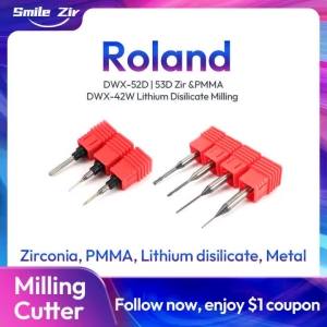 Dental Lab Roland DWX-52D Zirconia Milling Bur PMMA Milling Cutter Roland DWX-42W Lithium Disilicate Glass Ceramic Milling Tools