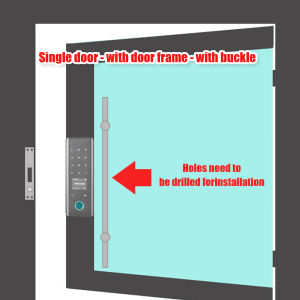 Smart Door Lock Tuya Digital Glass Door Lock with Doorbell Door Knobs For Main Door Set Sliding Gate Door Lock Fingerprint/Key/App Remote/password/IC card/NFC Unlock