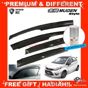 PROTON IRIZ MUGEN Door Visor Grade A Premium Acrylic Smoke Black Rain Guard Window Car Air Press