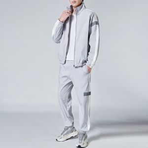 Baju Olah Pria Mens Sport Set Jaket Celana Panjang Set Pakaian Olahraga Pria Sport Wear TZ801M